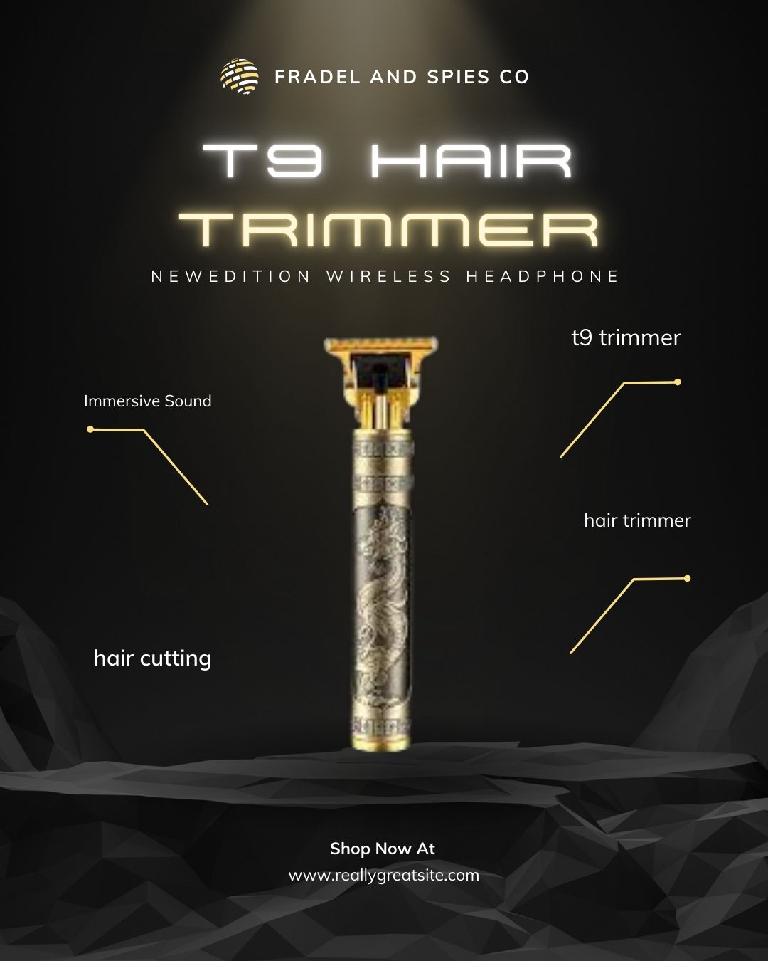 Vintage T9 Metal Hair Trimmer for Men – Professional USB Rechargeable Beard & Hair Cutting Machine