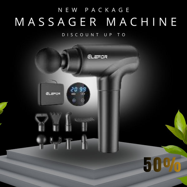 4-in-1 Deep Tissue Massage Gun – Handheld Electric Muscle Therapy Device with 4 Interchangeable Attachments