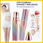 Electric Eyebrow Trimmer & Shaver 2-in-1 – Women's Facial Hair Removal Device, Painless & Rechargeable