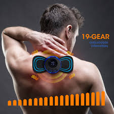 Portable EMS Electric Massager Patch for Neck, Back & Full Body – Muscle Pain Relief, TENS Therapy, Rechargeable Mini Massager for Arms & Shoulder Pain