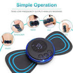 Portable EMS Electric Massager Patch for Neck, Back & Full Body – Muscle Pain Relief, TENS Therapy, Rechargeable Mini Massager for Arms & Shoulder Pain