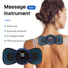 Portable EMS Electric Massager Patch for Neck, Back & Full Body – Muscle Pain Relief, TENS Therapy, Rechargeable Mini Massager for Arms & Shoulder Pain