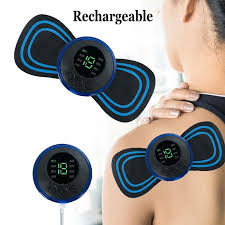 Portable EMS Electric Massager Patch for Neck, Back & Full Body – Muscle Pain Relief, TENS Therapy, Rechargeable Mini Massager for Arms & Shoulder Pain
