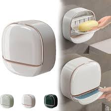 Wall Mounted Soap Holder with Drain Tray – Waterproof Stylish Soap Dish for Kitchen & Bathroom