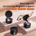 Vacuum Magnetic Suction Cup Folding Swivel Stand – Double-Sided Universal Mobile Phone Holder