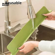 Silicone Sink Splash Guard – Anti-Spill Faucet Stopper, Flexible Oil-Proof Water Baffle with Suction Cups