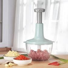 Manual Hand Push Chopper 1.5L – Multi-Functional Vegetable & Meat Grinder, Food Slicer, Grater & Chopper for Kitchen Use (Random Color)