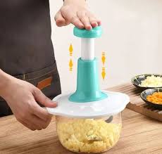 Manual Hand Push Chopper 1.5L – Multi-Functional Vegetable & Meat Grinder, Food Slicer, Grater & Chopper for Kitchen Use (Random Color)