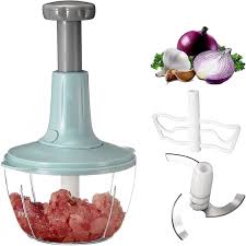 Manual Hand Push Chopper 1.5L – Multi-Functional Vegetable & Meat Grinder, Food Slicer, Grater & Chopper for Kitchen Use (Random Color)