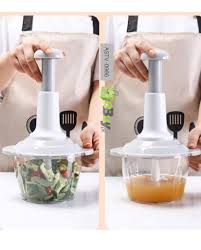 Manual Hand Push Chopper 1.5L – Multi-Functional Vegetable & Meat Grinder, Food Slicer, Grater & Chopper for Kitchen Use (Random Color)
