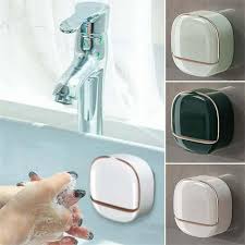 Wall Mounted Soap Holder with Drain Tray – Waterproof Stylish Soap Dish for Kitchen & Bathroom