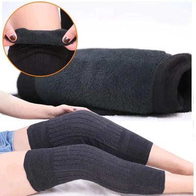 Winter Cashmere Wool Knee Brace Pads – Warm Thermal Knee Protectors for Men & Women