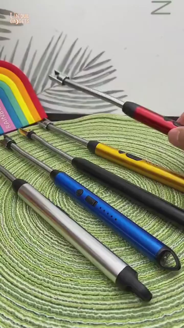 360° USB Rechargeable Electric Arc Lighter – Windproof Kitchen & Outdoor Lighter with Flexible Neck & Safety Lock