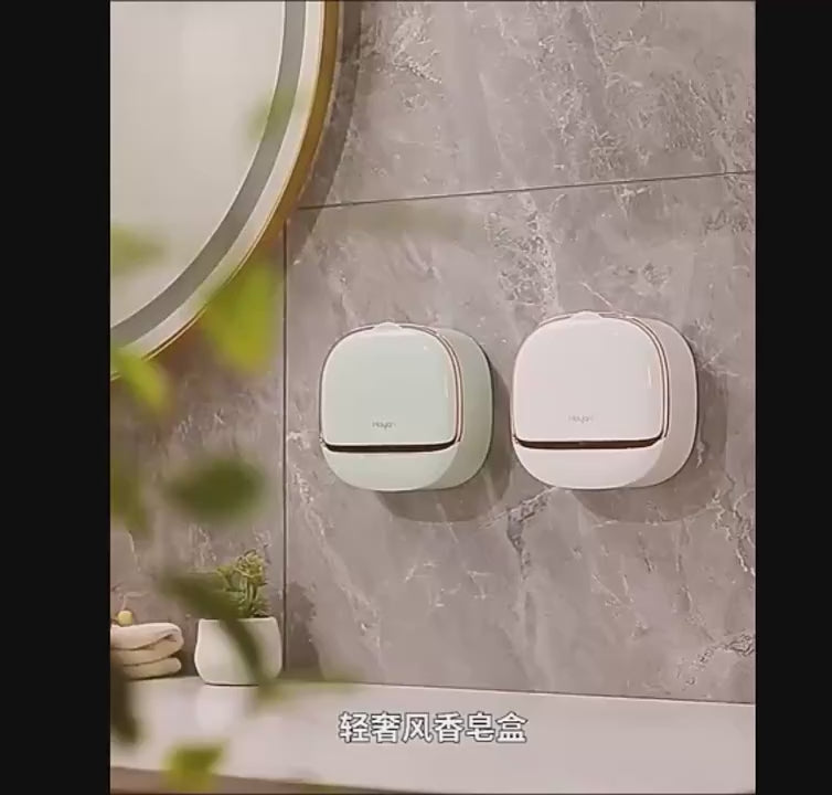 Wall Mounted Soap Holder with Drain Tray – Waterproof Stylish Soap Dish for Kitchen & Bathroom